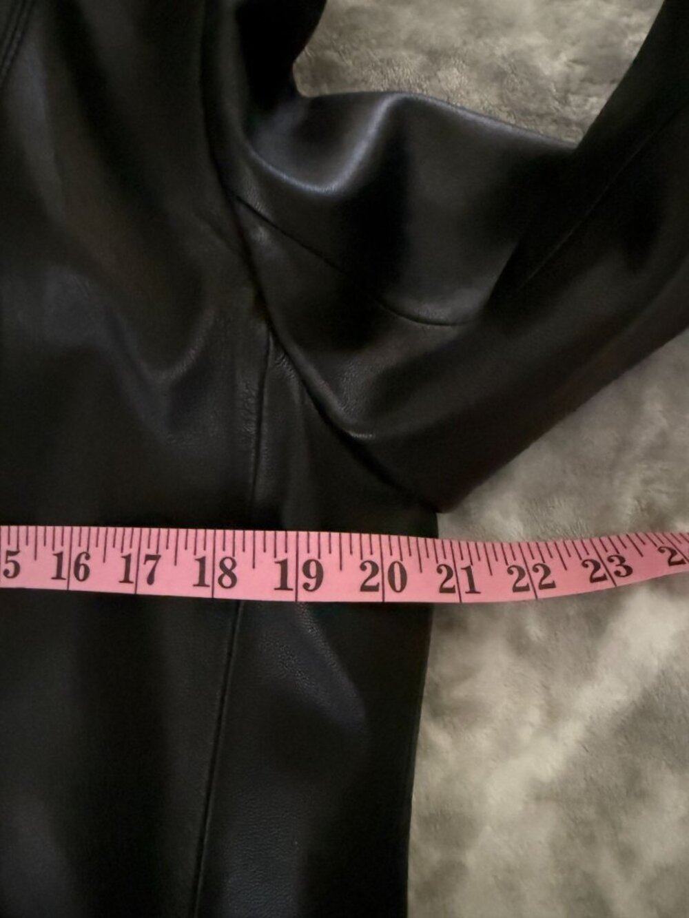 Van Heusen Black Genuine Leather Jacket Women's Size Large Fitted Zip Up Pockets - Picture 9 of 14